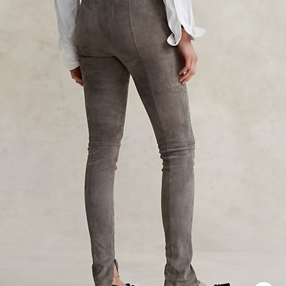 Polo Ralph Lauren Lamb-Suede Skinny Pants - Picture 3 of 7